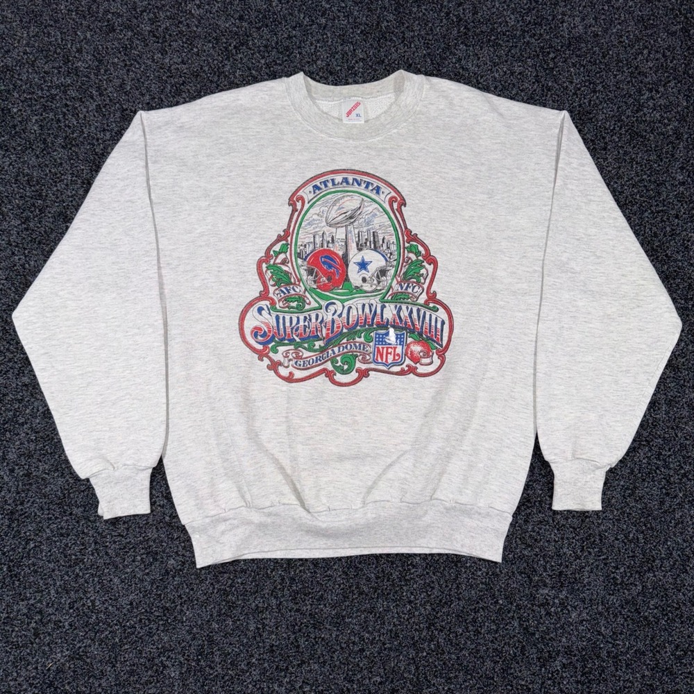 Vintage 1994 Buffalo Bills Cowboys Superbowl XXVIII Crewneck Sweatshirt Large